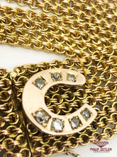 Charger l&#39;image dans la galerie, 9ct Horseshoe Gold and Anique Diamond Bracelet

