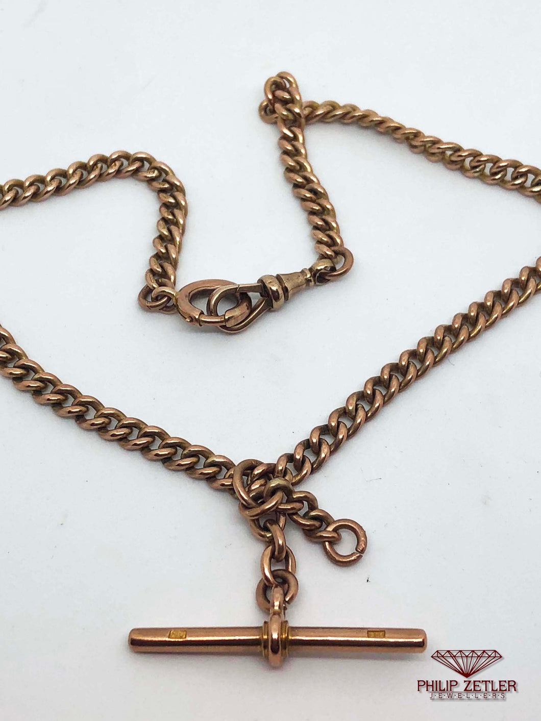 9ct Rose Gold Fob Necklace and Pendant