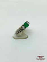 Load image into Gallery viewer, 18ct White Gold Emerald &amp; Diamond Ring
