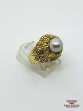 Afbeelding in Gallery-weergave laden, 18ct Yellow Gold &amp;  Blue Pearl Diamond Ring
