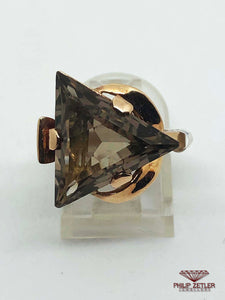 9ct Topaz Trilliant & Rose Gold Ring