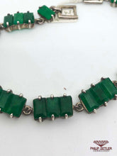 Load image into Gallery viewer, Silver &amp; Emerald Bracelet
