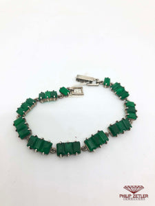 Silver &  Emerald  Bracelet