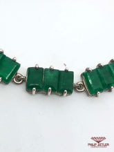 Laden Sie das Bild in den Galerie-Viewer, Silver &amp;  Emerald  Bracelet
