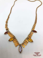Load image into Gallery viewer, 14 ct Pear Cut Amethyst, Citrine, Garnet and Gold Necklace
