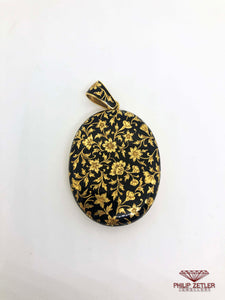21ct Gold and Enamel Locket Pendant