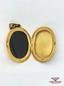 21ct Gold and Enamel Locket Pendant