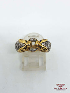 18 ct Diamond Sapphire and Gold Tiger Ring