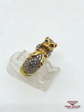 Load image into Gallery viewer, 18 ct Diamond Sapphire and Gold Tiger Ring
