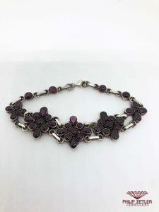 Garnet and Silver Bracelet