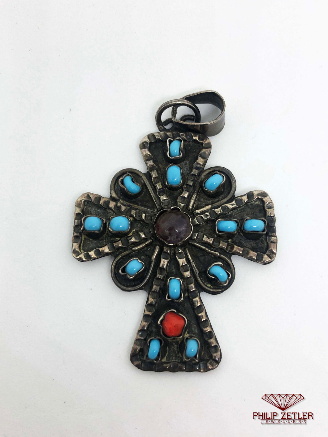 Silver Ornamental Cross Pendant