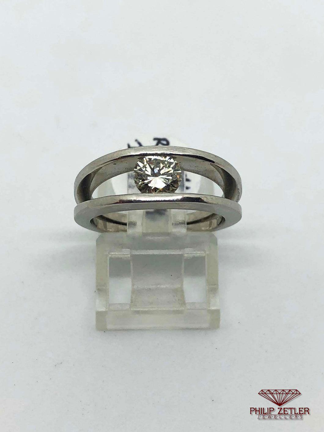 Diamond & Platinum Millennium Tension Set Ring