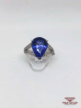 Load image into Gallery viewer, 18ct White Gold Pear Shaped Tanzanite &amp; Diamond  Ring
